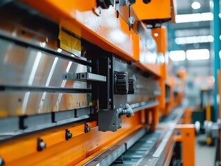 Wall Mural - cnc metal bending machine in a production line