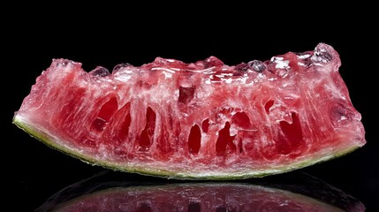 Poster - A Close-Up of a Watermelon Slice with its Reflection