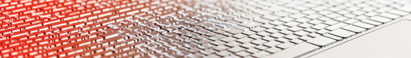 Poster - Futuristic Technology Concept Code Reflections on Laptop Keyboard with Copy Space