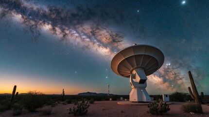 Summer Milky Way and Radio Telescope Mosaic Captured