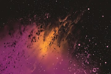 Wall Mural - glowing watercolor nebula in space background