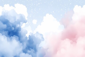 Wall Mural - soft pastel watercolor nebula background