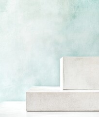 Poster - Minimalist Abstract Background with Simple Geometric Forms in Neutral Colors