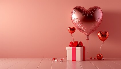 Valentine's Day Gift with Heart Balloons