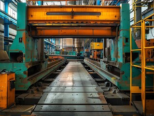 Wall Mural - a bending machine in a highvolume production line