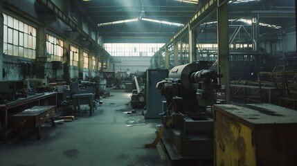 Wall Mural - a bending machine in a welllit, organized factory