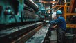 © Moviebirth - A bending machine with a worker monitoring the process