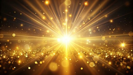 Wall Mural - Golden light beams and particles abstract background, golden, light, beams, particles, abstract, background, shining