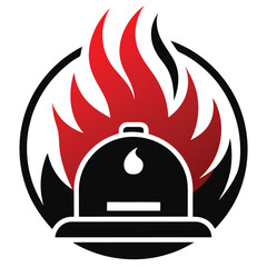 Fire alarm black icon illustration design on white background