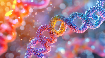 Abstract Colorful DNA Helix