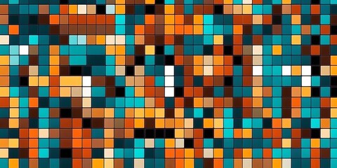 Poster - A colorful pattern of squares and rectangles