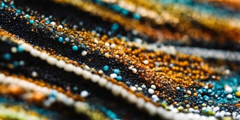 Aufkleber - A colorful, textured surface with a variety of colors and shapes