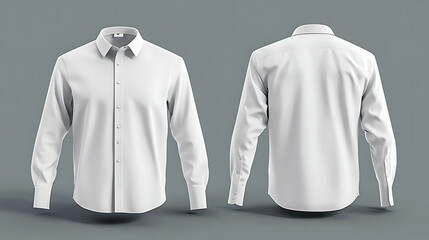 Blank long sleeve collared shirt mockup