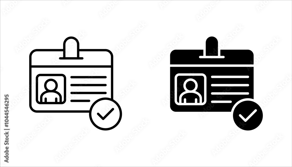 Identification card with verified Check mark. Id card Verification ...