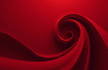 Deep red spiral curve abstract with dramatic gradient