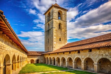 Monastery tower from last century with leading lines