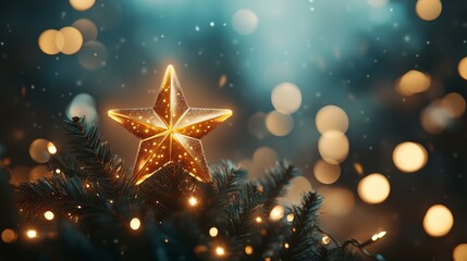 Beautiful Christmas star decoration, festive vibes