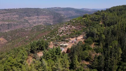 Wall Mural - Panoramic view of the mountains on a sunny day