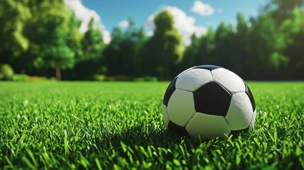 Soccer Ball on a Grassy Field