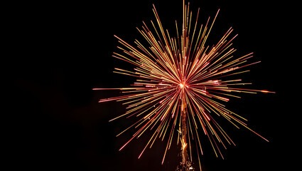 Vibrant fireworks exploding in the night sky with radiant colors