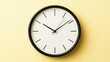 © hathairat - Contemporary wall clock on yellow background emphasizing time management and design aesthetics