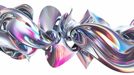 Wall Mural - 3d render of abstract art with surreal 3d organic ball in curve wavy smooth and soft bio forms in ma