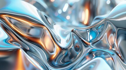 Wall Mural - 3d render of abstract art with surreal 3d organic ball in curve wavy smooth and soft bio forms in ma