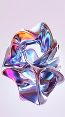 Wall Mural - 3d render of abstract art with surreal 3d organic ball in curve wavy smooth and soft bio forms in ma