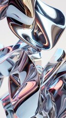 Wall Mural - 3d render of abstract art with surreal 3d organic ball in curve wavy smooth and soft bio forms in ma