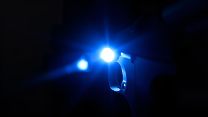 Close - up on Semi-Auto Pistol handgun attach flashlight, Shooting the pistol cartridge transparent.