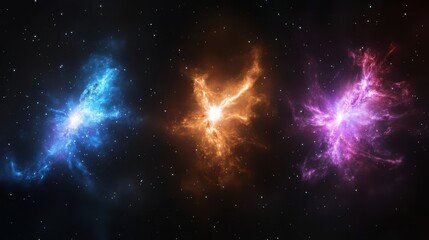 Poster - Nebula glowing brightly against the darkness of space