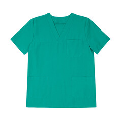 Green shirt for hospital staff isolated on white background