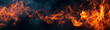 © Rodolphe - Dynamic Fiery Flames Against Dark Smoky Background - Horizontal Banner