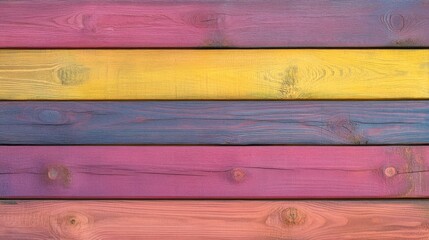 Vibrant Wooden Surface with Colorful Patterns