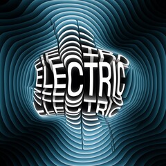 Poster - Dynamic electric typography a layered illustration of abstract forms and textures in modern design aesthetics