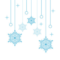 Poster - Christmas Snowflake Border Decoration