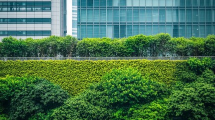 Poster - Urban Architecture with Clean Lines and Lush Greenery