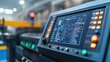 © GreenMOM - High-tech industrial control panel with digital display showcasing modern manufacturing technology in action.
