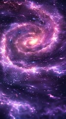 Wall Mural - Purple galaxy with stars and a spiral shape
