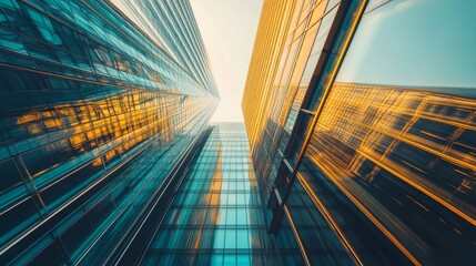 Poster - Modern City Skyline with High-Rise Buildings