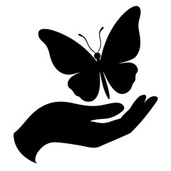 Wall Mural - Butterfly Silhouette Vector Clipart.