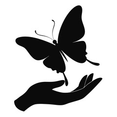 Wall Mural - Butterfly Silhouette Vector Clipart.