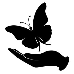 Wall Mural - Butterfly Silhouette Vector Clipart.