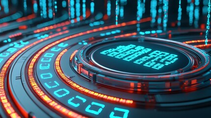 The digital road concept - digital code road illustration in 3D