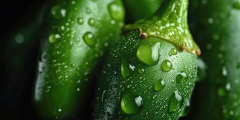 Canvas Print - Green Peppers Close Up