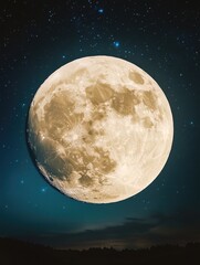 Wall Mural - full moon with stars