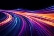 © A to Z - Light trail wave, fire path trace line, car lights, optic fiber and incandescence curve twirl. High speed road in night time abstraction. Sport car is made of polygons, lines and connected dots.