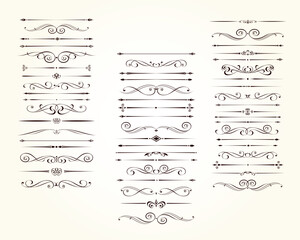 Set of  decorative elements for design isolated, editable.
     