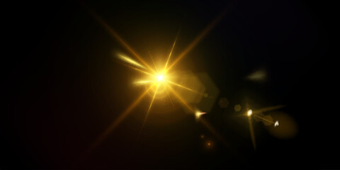 Leinwandbilder - Abstract sun glare translucent glow with special light effect. Vector blur in motion glow highlights	