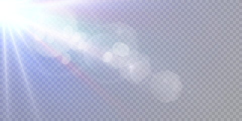 Aufkleber - Abstract sun glare translucent glow with special light effect. Vector blur in motion glow highlights	